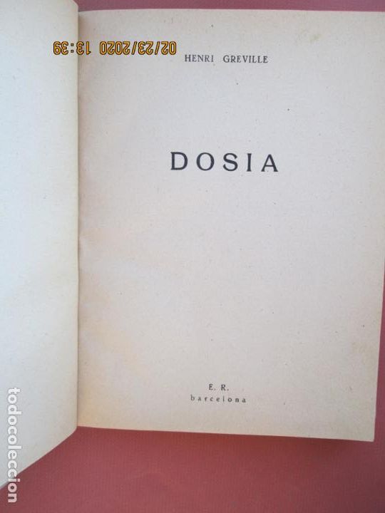 Libros: DOSIA - HENRI GREVILLE - EDITORIAL ER. - Foto 2