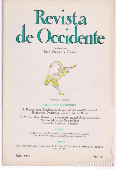 Libros: REVISTA DE OCCIDENTE. N&ordm;76. JULIO 1969 - VV.AA. - Foto 1