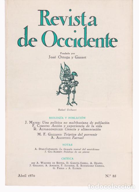 Libros: REVISTA DE OCCIDENTE. N&ordm;85. ABRIL 1970 - VV.AA. - Foto 1