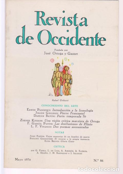 Libros: REVISTA DE OCCIDENTE. N&ordm;86. MAYO 1970 - VV.AA. - Foto 1