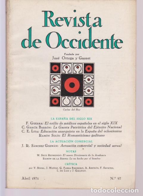 Libros: REVISTA DE OCCIDENTE. N&ordm;97. ABRIL 1971 - VV.AA. - Foto 1