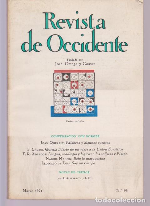 Libros: REVISTA DE OCCIDENTE. N&ordm;96. MARZO 1971 - VV.AA. - Foto 1
