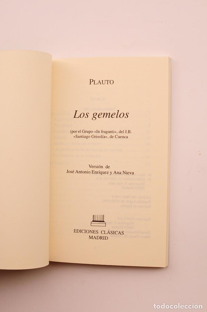 Libros: Los gemelos - PLAUTO - Foto 2