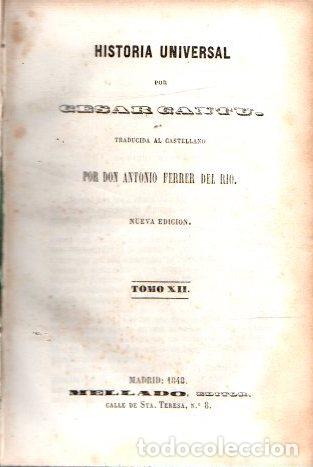 Libros: Historia universal. Tomo XII - Cantu, Cesar - Foto 1