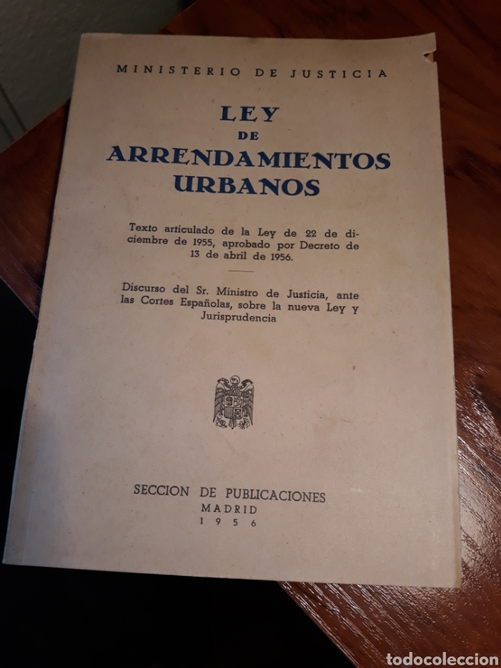 Libros: LEY DE ARRENDAMIENTOS URBANOS. 1956 - Foto 1