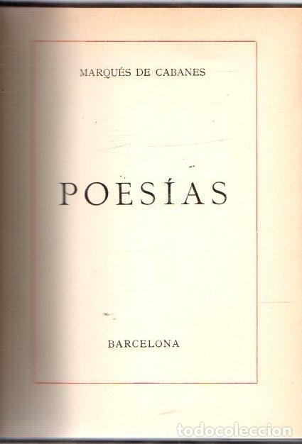 Libros: Poes&iacute;as - Cabanes, Marqu&eacute;s de - Foto 1