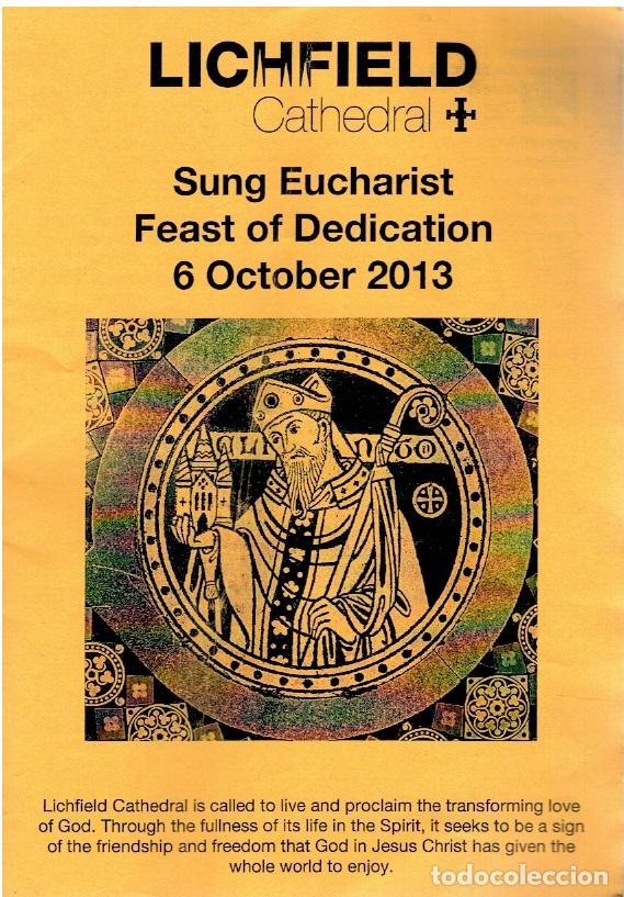 books: Lichfield Cathedral. Sung Eucharist Feast of Dedication 6 October 2013 (leaflet, booklet) - vvaa