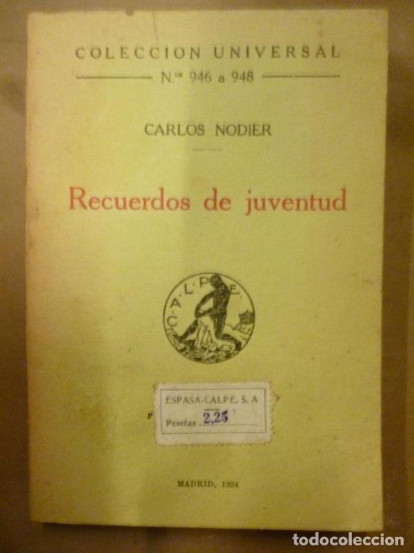 Libros: Recuerdos de Juventud. - Nodier, Carlos. - Foto 1