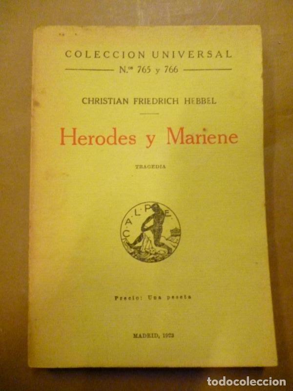 Libros: Herodes y Mariene. - Hebbel, Christian Friedrich. - Foto 1