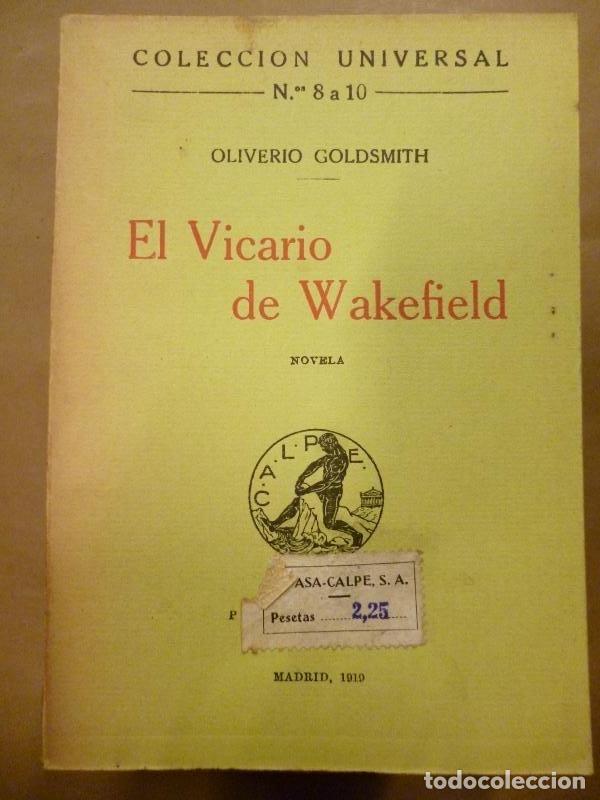 Libros: El Vicario de Wakefield. Novela. - Goldsmith, Oliverio. - Foto 1