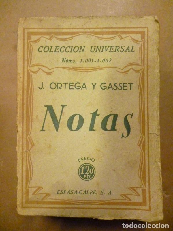 Libros: NOTAS. - ORTEGA Y GASSET, Jos&eacute;. - Foto 1
