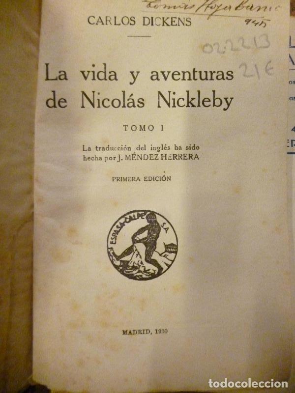 Libros: La Vida y Aventuras de Nicol&aacute;s Nickleby. - Dickens, Charles. - Foto 2