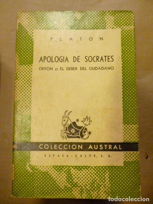 Libros: Apolog&iacute;a de S&oacute;crates. Crit&oacute;n o el Deber del Ciudadano. - Plat&oacute;n. - Foto 1