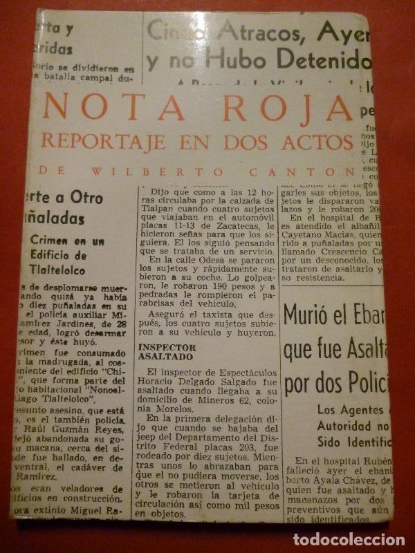 Libros: Nota Roja. Reportaje en Dos Actos. - Cant&oacute;n, Wilberto. - Foto 1