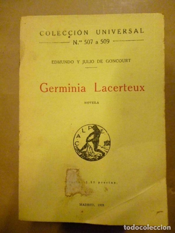 Libros: Germinia Lacerteux. - Goncourt, E. y J. de. - Foto 1