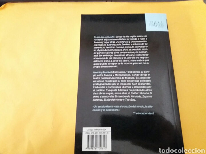 Libros: Libro - EL OJO DEL LEOPARDO, HENNING MANKELL. EDICI&Oacute;N ARGENTINA 2011 MAXI TUSQUETS - Foto 3