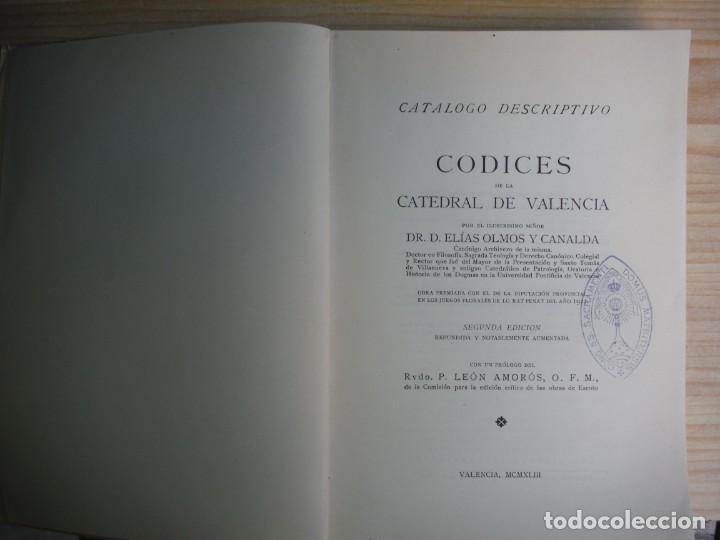 Libros: OLMOS Y CANALDA, Elias - CODICES DE LA CATEDRAL DE VALENCIA - Foto 1