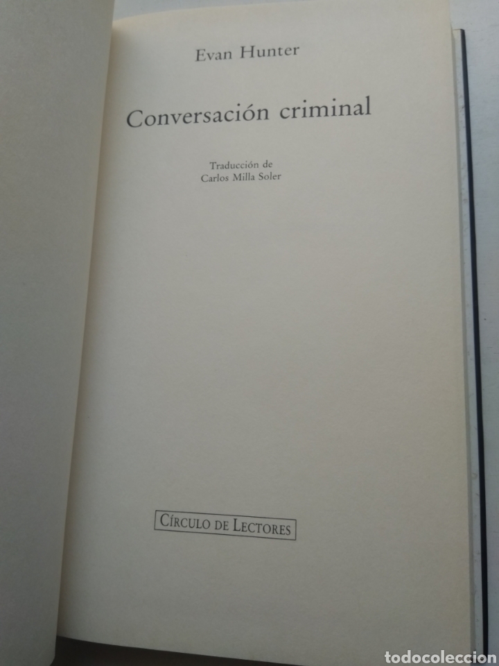 Libros: CONVERSACI&Oacute;N CRIMINAL/EVAN HUNTER - Foto 3