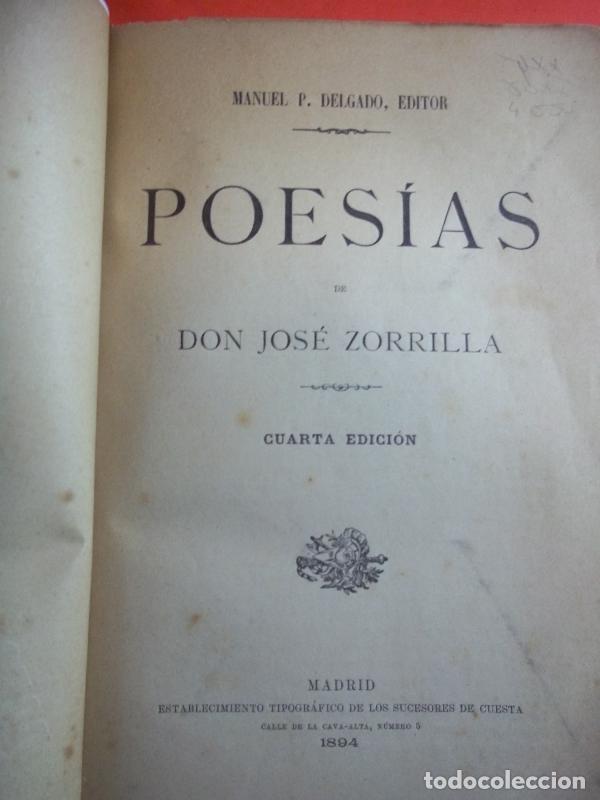 Libros: Poes&iacute;as. - ZORRILLA, Jos&eacute;. - Foto 2