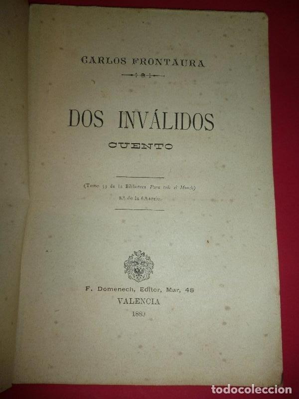 Libros: Dos Inv&aacute;lidos (Cuentos). - Frontaura, Carlos. - Foto 1