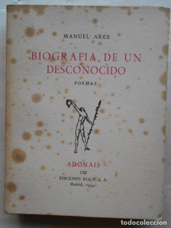 Libros: Biograf&iacute;a de un Desconocido. Poemas. - Arce, Manuel. - Foto 1