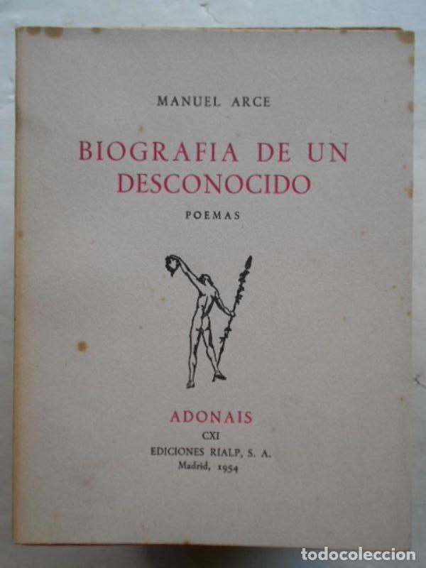 Libros: Biograf&iacute;a de un Desconocido (Poemas). - Arce, Manuel. - Foto 1