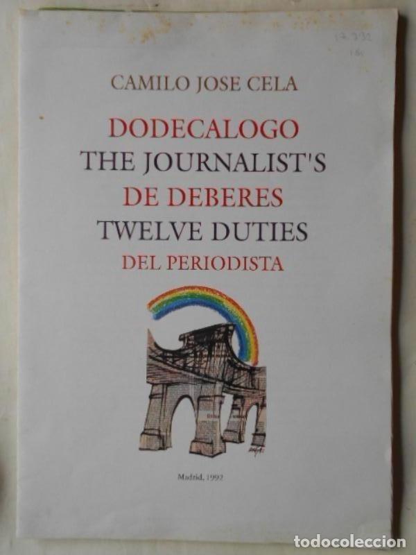 Libros: Dodecalogo de Deberes. The Journalists Twelve Duties. - Cela, Camilo Jos&eacute;. - Foto 1