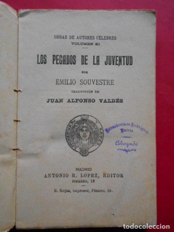 Libros: Los Pecados de la Juventud. - Souvestre, Emilio. - Foto 2
