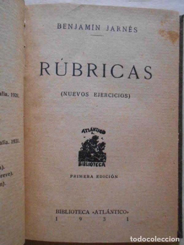 Libros: R&Uacute;BRICAS. (Nuevos Ejercicios.) - JARN&Eacute;S, Benjam&iacute;n. - Foto 1