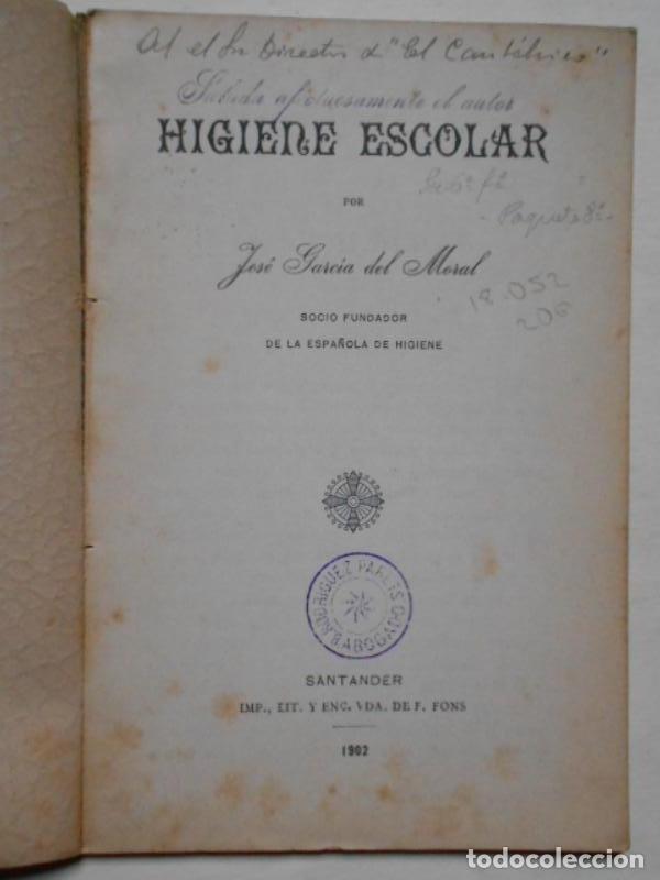 Libros: Higiene Escolar. - Garc&iacute;a del Moral, Jos&eacute;. - Foto 2