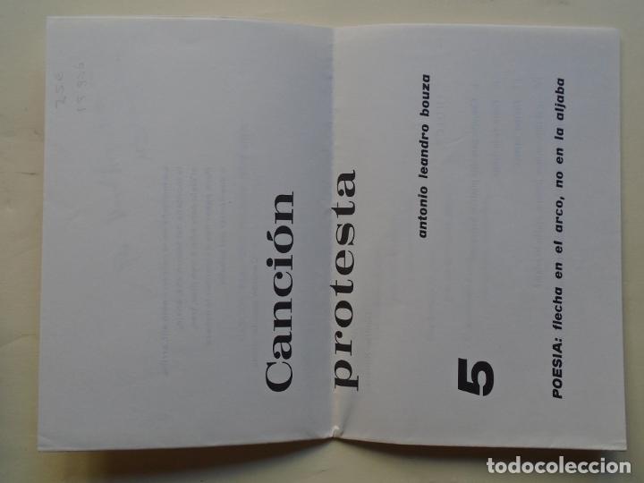 Libros: Canci&oacute;n Protesta. (Dedicatoria aut&oacute;grafa.) - Bouza, Antonio Leandro. - Foto 1