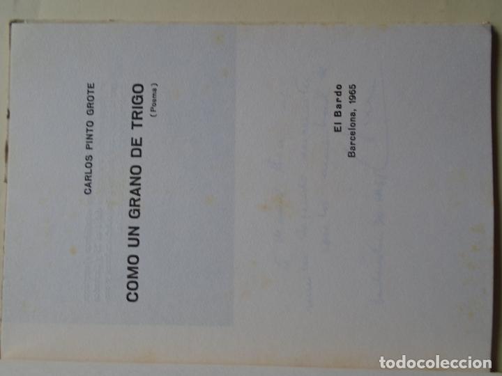Libros: Como un Grano de Trigo. (Dedicatoria aut&oacute;grafa.) - Pinto Grote, Carlos. - Foto 3