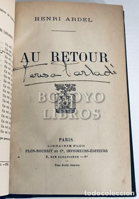Libros: ARDEL, Henri. Au retour - Foto 2