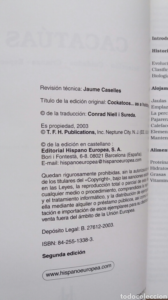 Libros: Cacatuas. John Coborn. Editorial Hispano Europea, 2003. - Foto 4