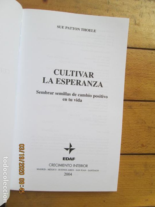 Libros: CULTIVAR LA ESPERANZA - SUE PATTON THOELE - EDAF 2004. - Foto 2