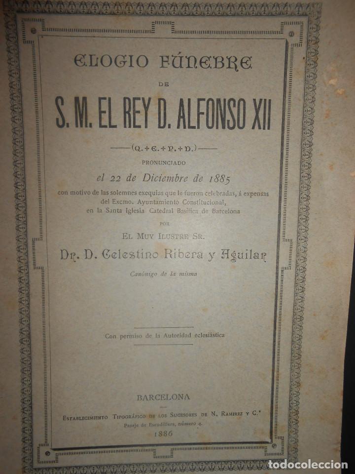 Libros: RIBERA Y AGUILAR, Celestino.- - Elogio funebre de S.M. El Rey D. Alfonso XII. Pronunciado el 22 de D