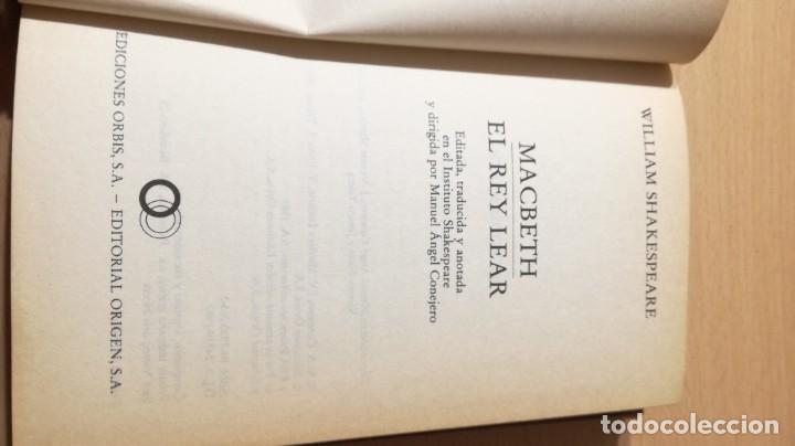 Libros: MACBETH - EL REY LEAR - WILLIAM SHAKESPEARE	 ORBIS	P104 - Foto 4
