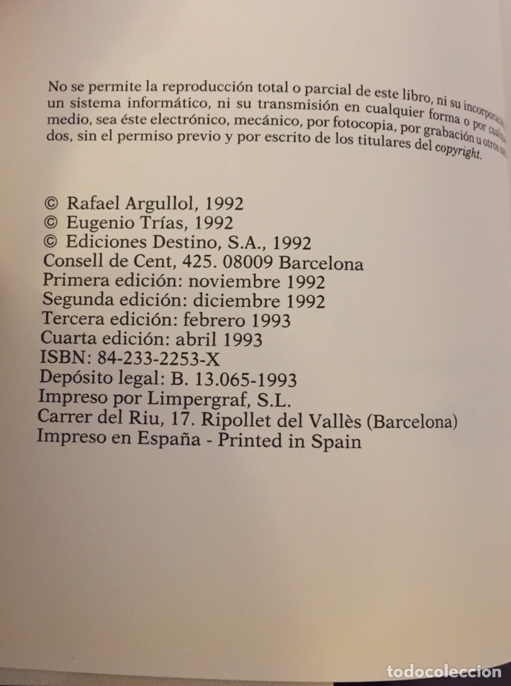 Libros: El Cansancio de Occidente - Rafael Argullol; Eugenio Tr&iacute;as - Foto 3
