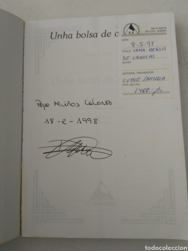 Libros: UNHA BOLSA DE CANICAS/JOSEPH JOFFO - Foto 2