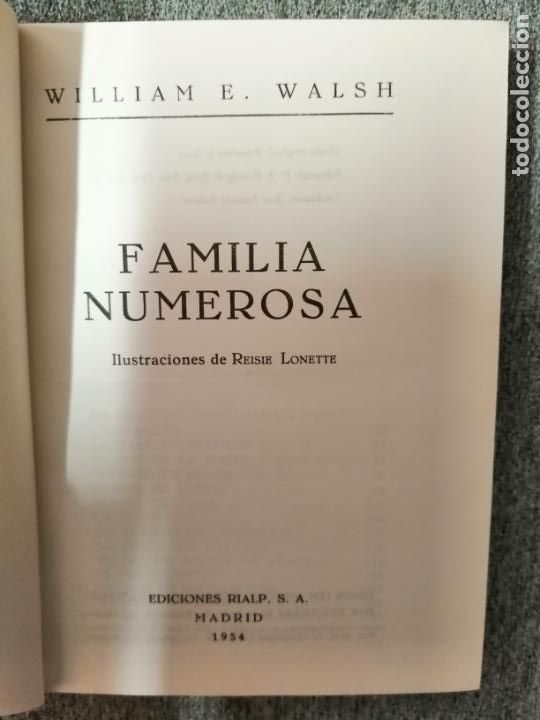 Libros: Familia Numerosa. William E.Walsh - Foto 1