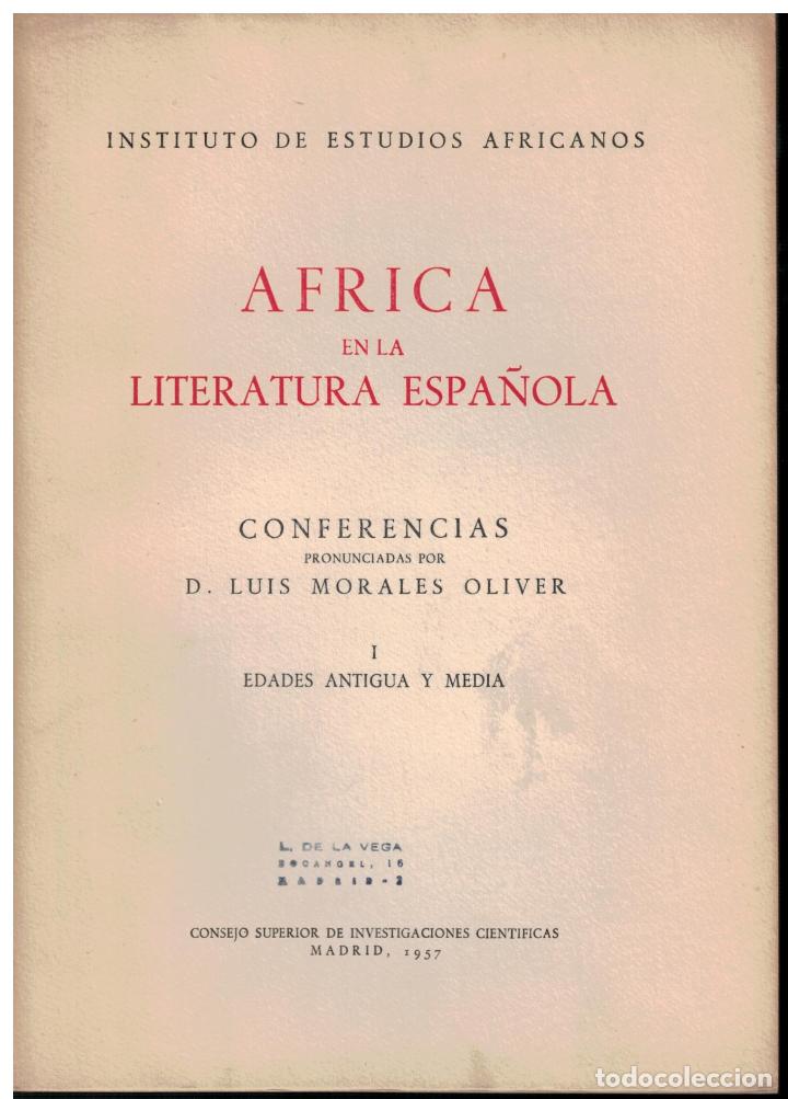 Libros: Africa en la literatura espa&ntilde;ola I : Edades Antigua y Media - Morales Oliver, Luis