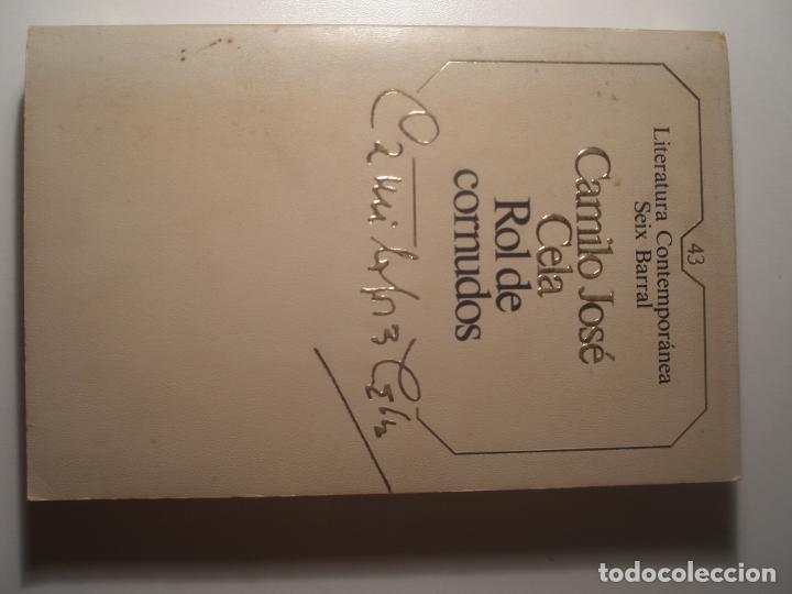 Libros: Cela, Camilo Jos&eacute; Rol de cornudos Seix Barral 1985 - Foto 1