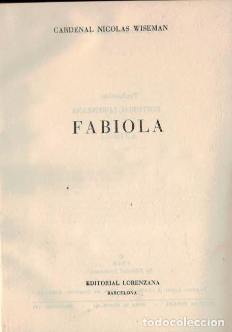 Libros: FABIOLA. - Wiseman. Cardenal Nicolas - Foto 3