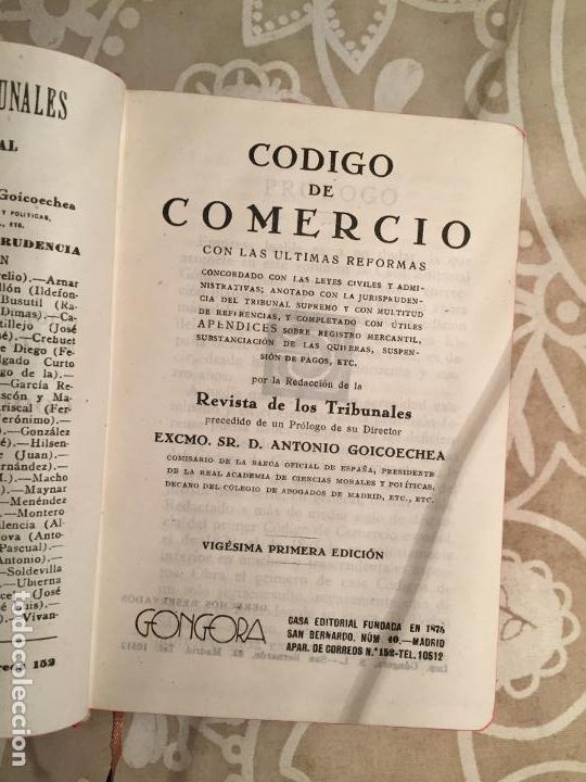 Libros: Antiguos 5 libros codigo del timbre, codigo del comercio, codigo de la circulaci&oacute;n etc edit. Gongora - Foto 4