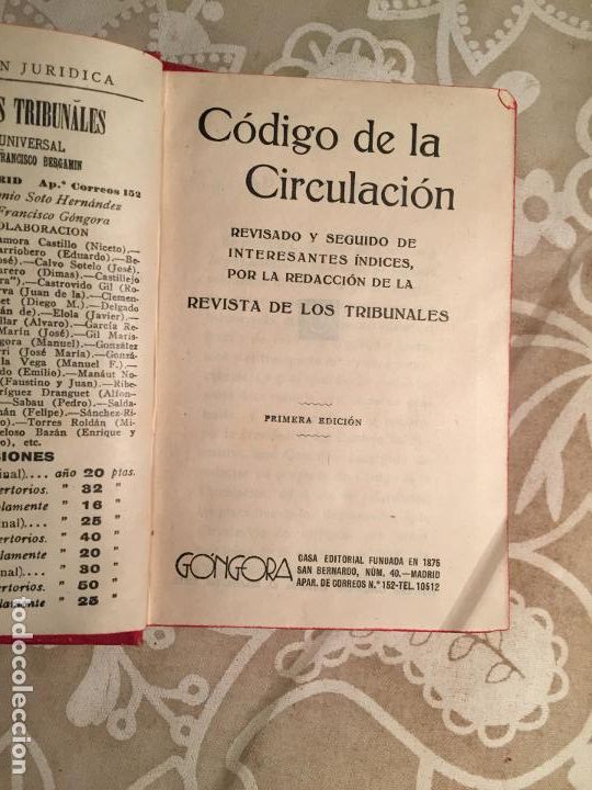 Libros: Antiguos 5 libros codigo del timbre, codigo del comercio, codigo de la circulaci&oacute;n etc edit. Gongora - Foto 9