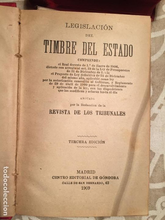 Libros: Antiguos 5 libros codigo del timbre, codigo del comercio, codigo de la circulaci&oacute;n etc edit. Gongora - Foto 15