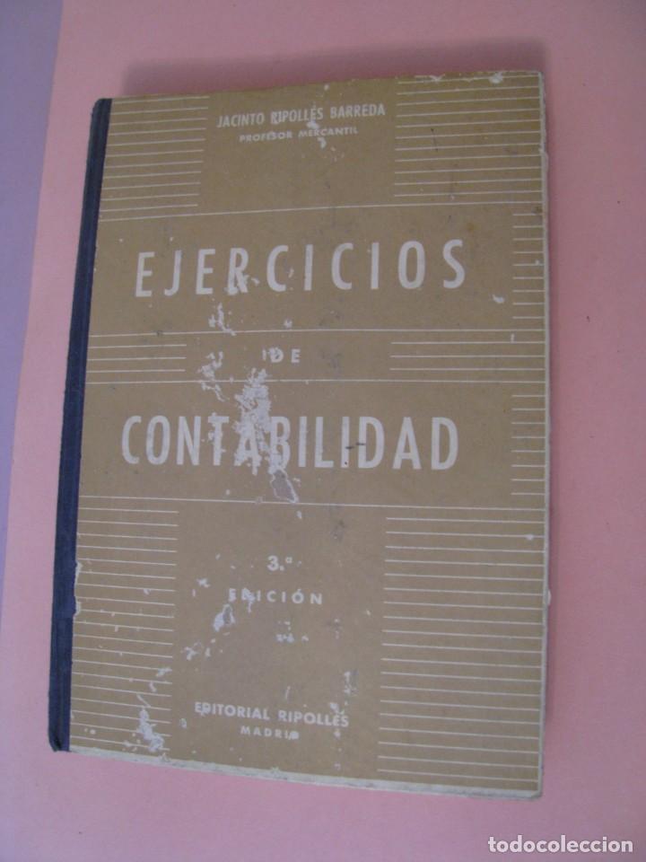 Libros: EJERCICIOS DE CONTABILIDAD. JACINTO RIPOLL&Eacute;S BARREDA. 3 EDICION. - Foto 1