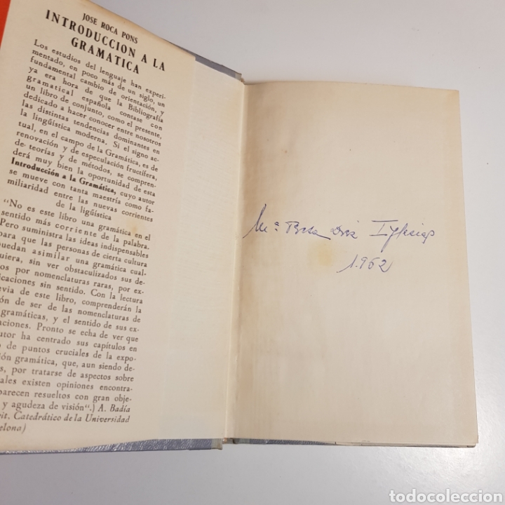 Libros: INTRODUCCI&Oacute;N A LA GRAM&Aacute;TICA II 1960 JOSE ROCA PONS - Foto 3