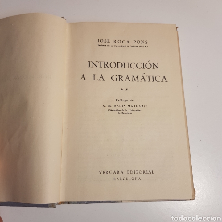 Libros: INTRODUCCI&Oacute;N A LA GRAM&Aacute;TICA II 1960 JOSE ROCA PONS - Foto 4
