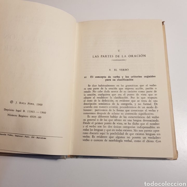 Libros: INTRODUCCI&Oacute;N A LA GRAM&Aacute;TICA II 1960 JOSE ROCA PONS - Foto 5